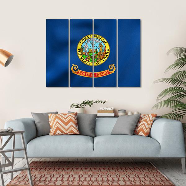 State Of Idaho Flag Canvas Wall Art-4 Horizontal-Gallery Wrap-34" x 24"-Tiaracle