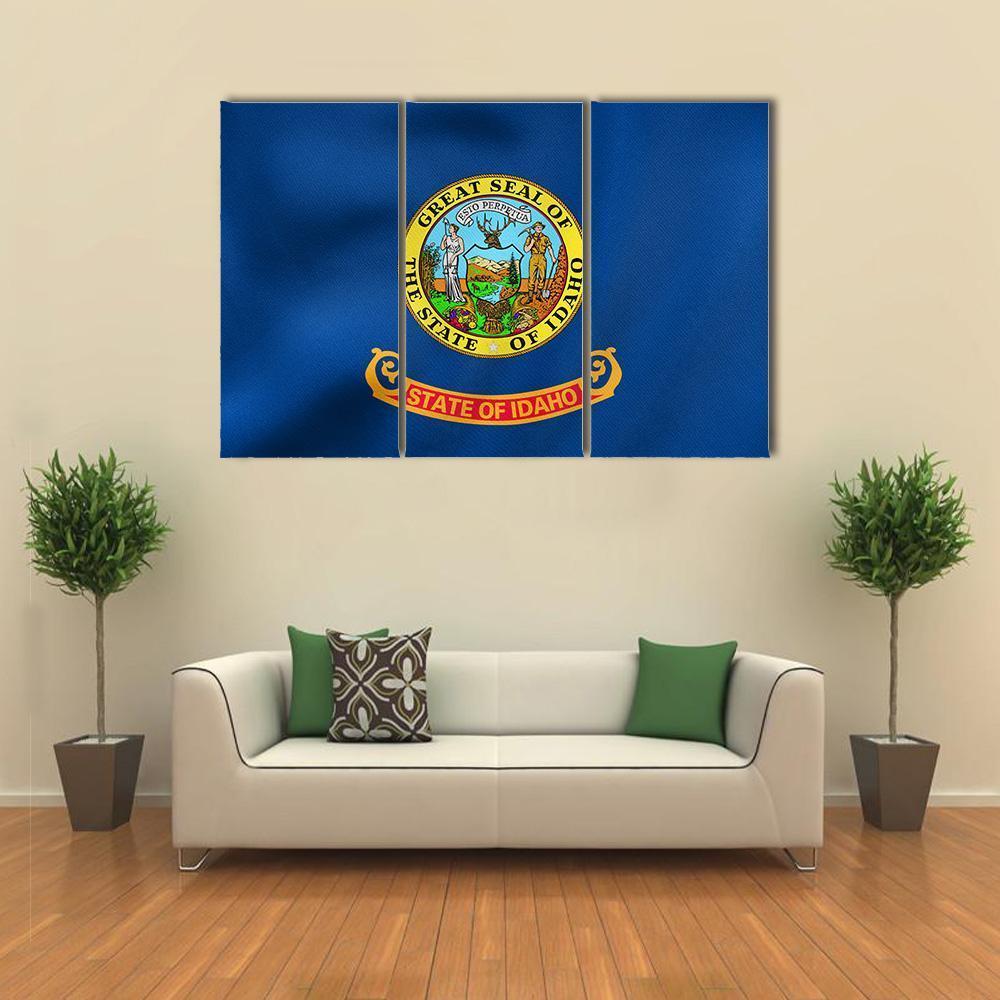 State Of Idaho Flag Canvas Wall Art-3 Horizontal-Gallery Wrap-37" x 24"-Tiaracle