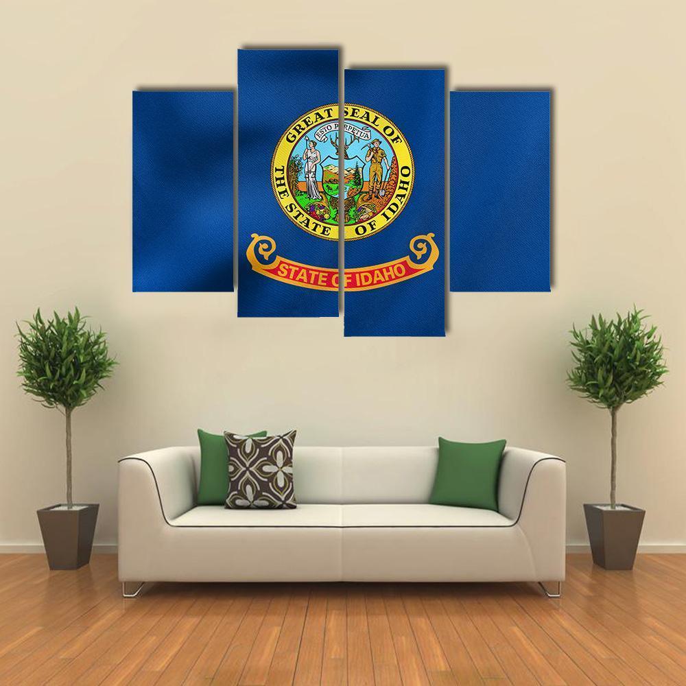 State Of Idaho Flag Canvas Wall Art-3 Horizontal-Gallery Wrap-37" x 24"-Tiaracle