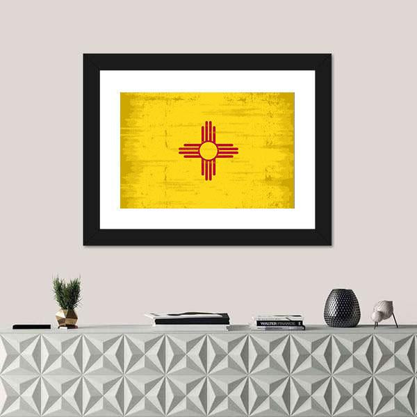 State Of New Mexico Flag Canvas Wall Art-1 Piece-Framed Print-20" x 16"-Tiaracle