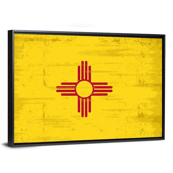 State Of New Mexico Flag Canvas Wall Art-3 Horizontal-Gallery Wrap-25" x 16"-Tiaracle