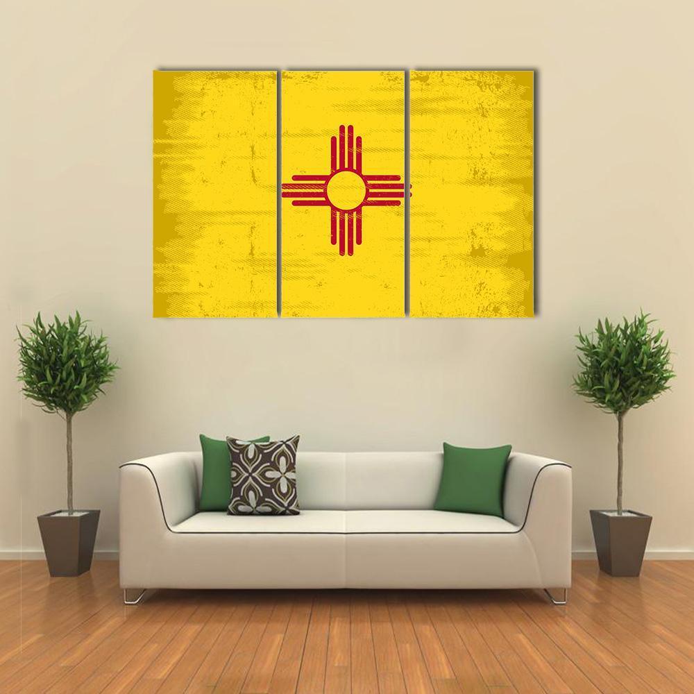 State Of New Mexico Flag Canvas Wall Art-3 Horizontal-Gallery Wrap-37" x 24"-Tiaracle