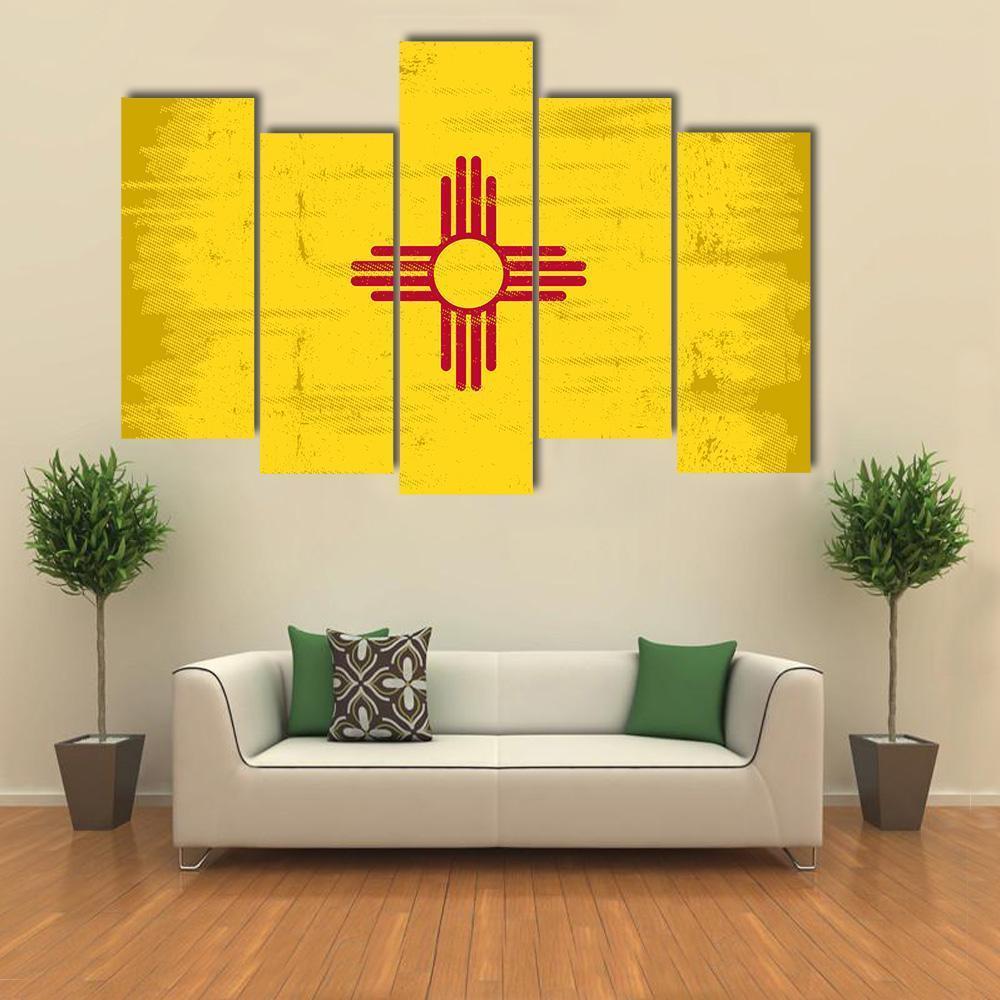 State Of New Mexico Flag Canvas Wall Art-5 Pop-Gallery Wrap-47" x 32"-Tiaracle