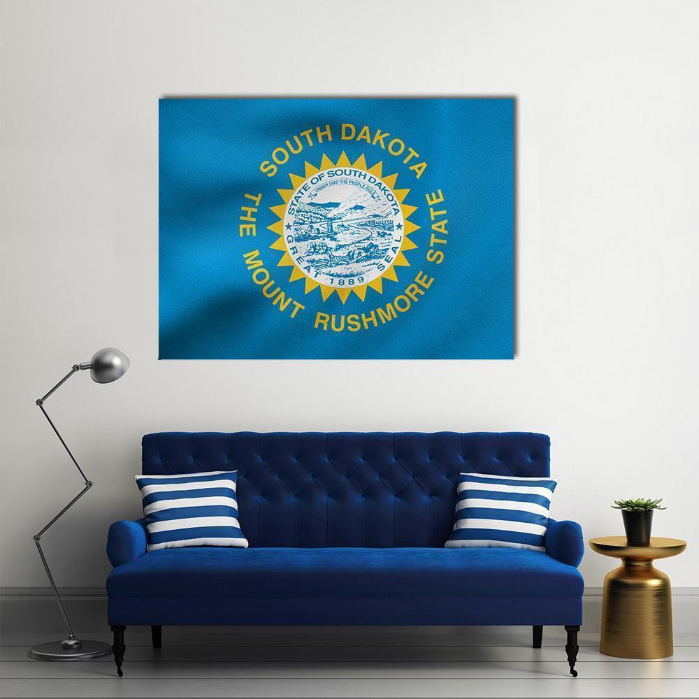 State Of South Dakota Flag Canvas Wall Art-1 Piece-Gallery Wrap-36" x 24"-Tiaracle