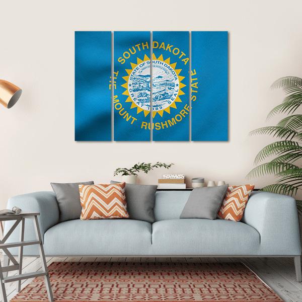 State Of South Dakota Flag Canvas Wall Art-4 Horizontal-Gallery Wrap-34" x 24"-Tiaracle