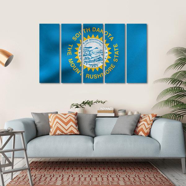 State Of South Dakota Flag Canvas Wall Art-5 Horizontal-Gallery Wrap-22" x 12"-Tiaracle