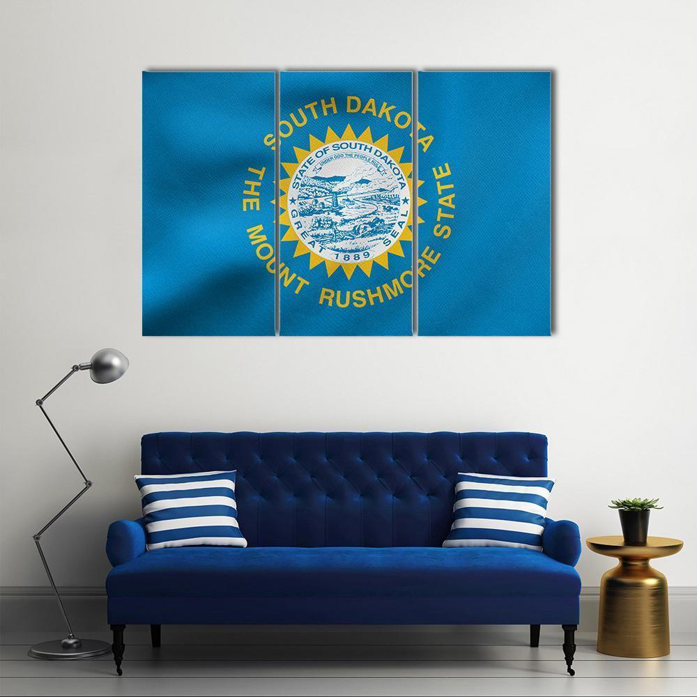 State Of South Dakota Flag Canvas Wall Art-3 Horizontal-Gallery Wrap-37" x 24"-Tiaracle