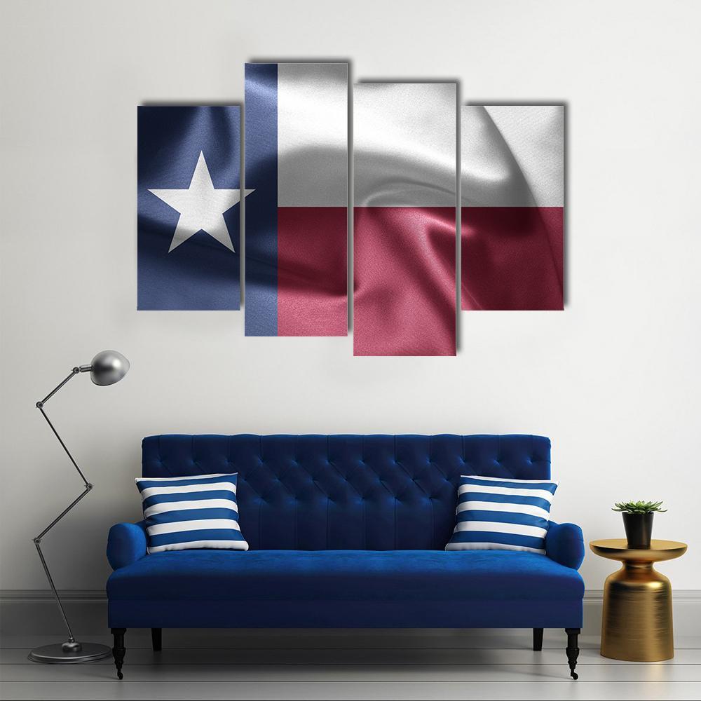 State Of Texas Flag Canvas Wall Art-4 Pop-Gallery Wrap-50" x 32"-Tiaracle