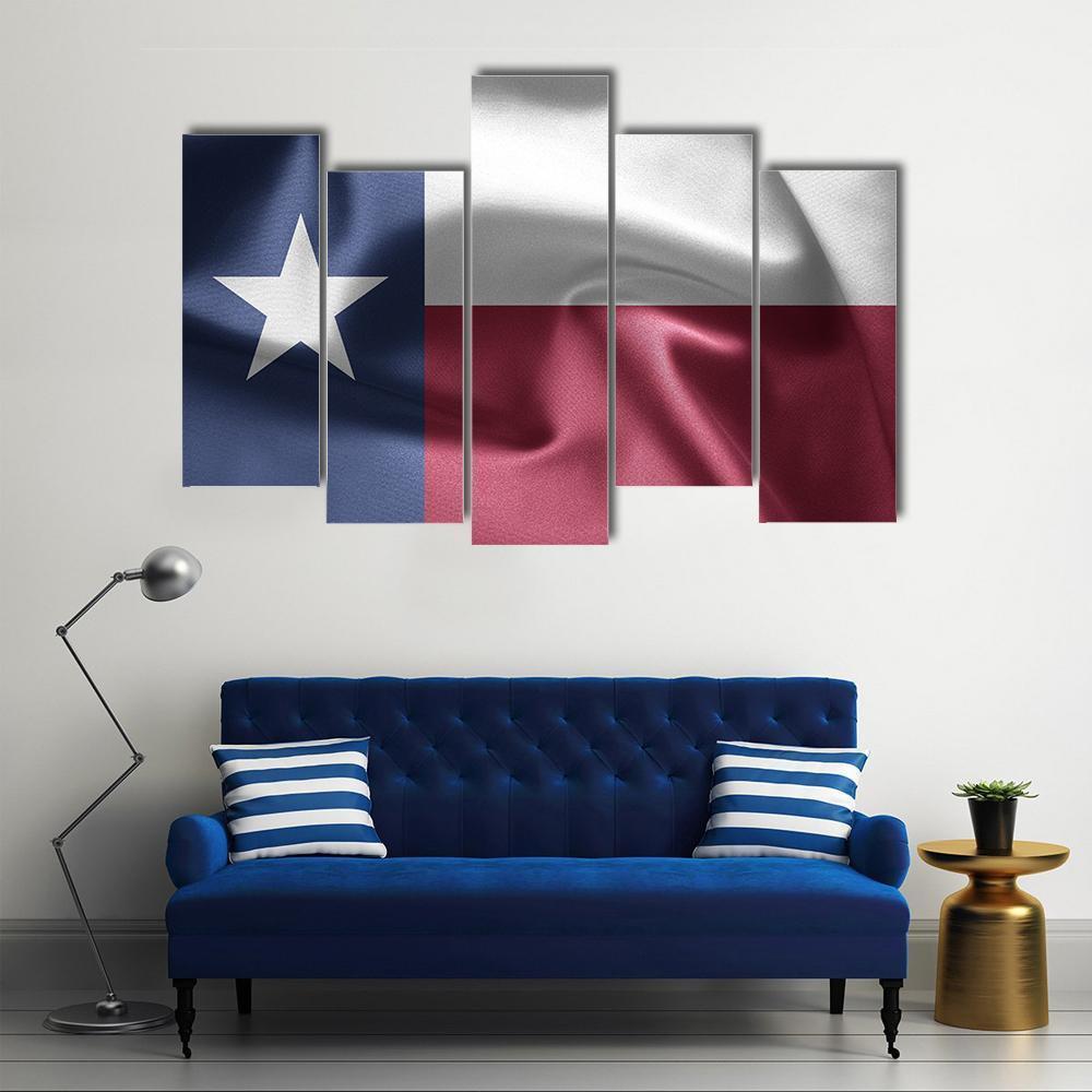 State Of Texas Flag Canvas Wall Art-5 Pop-Gallery Wrap-47" x 32"-Tiaracle