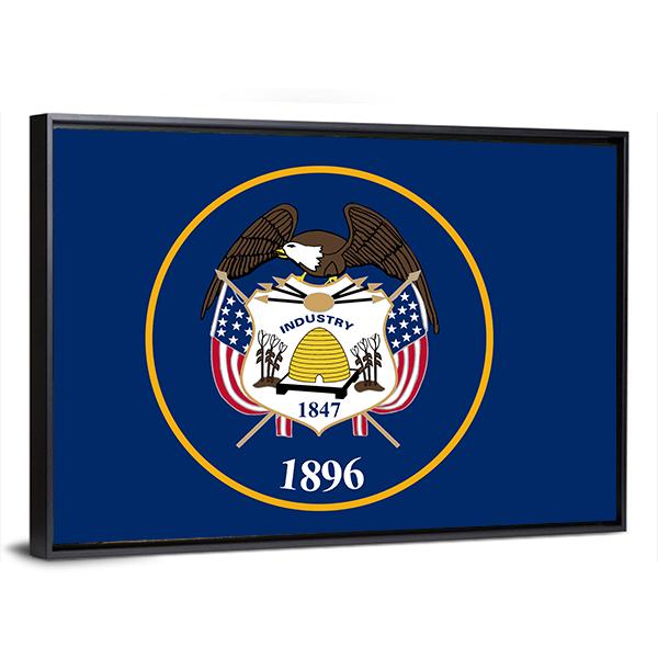 State Of Utah Flag Canvas Wall Art-3 Horizontal-Gallery Wrap-25" x 16"-Tiaracle