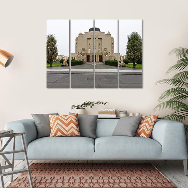 State Theater In Cottbus Canvas Wall Art-4 Horizontal-Gallery Wrap-34" x 24"-Tiaracle