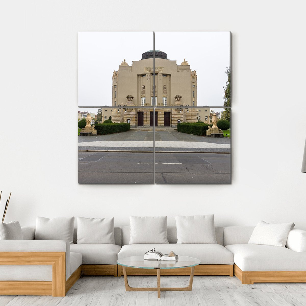State Theater In Cottbus Canvas Wall Art-4 Square-Gallery Wrap-17" x 17"-Tiaracle