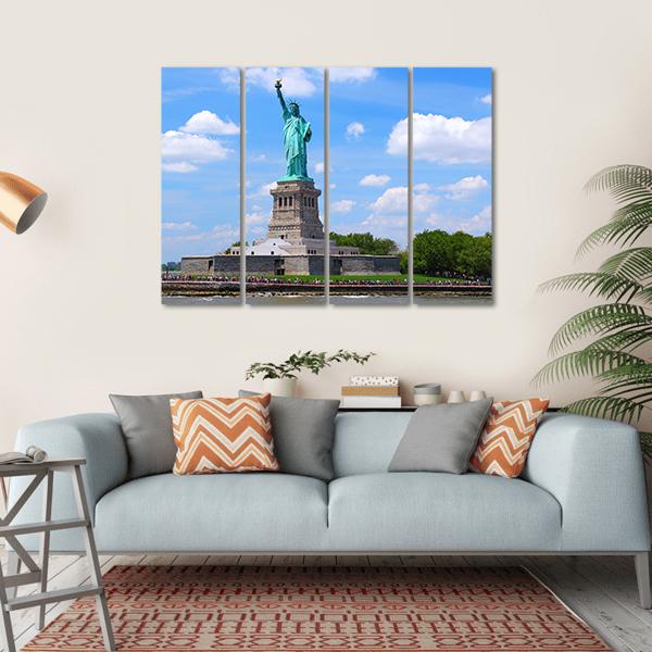 Statue of Liberty in New York City United States Canvas Wall Art-4 Horizontal-Gallery Wrap-34" x 24"-Tiaracle