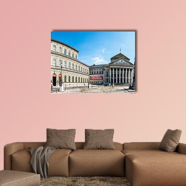 Statue Of Maximilian I In Munich Canvas Wall Art-1 Piece-Gallery Wrap-48" x 32"-Tiaracle