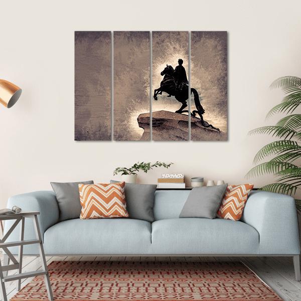 Statue Of Peter The Great Canvas Wall Art-4 Horizontal-Gallery Wrap-34" x 24"-Tiaracle