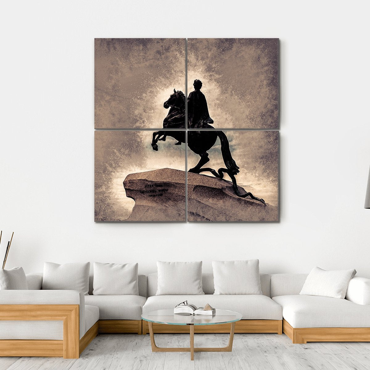 Statue Of Peter The Great Canvas Wall Art-4 Square-Gallery Wrap-17" x 17"-Tiaracle