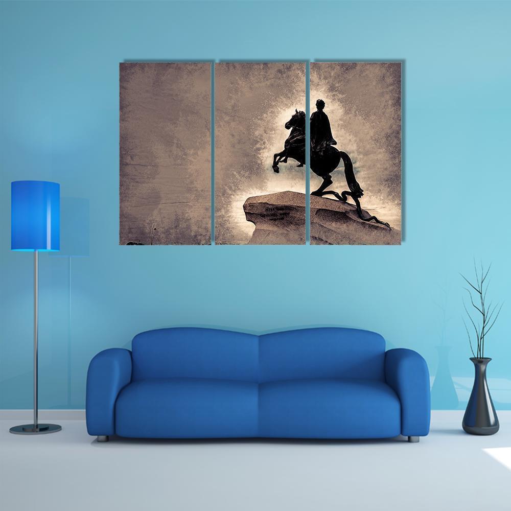 Statue Of Peter The Great Canvas Wall Art-3 Horizontal-Gallery Wrap-37" x 24"-Tiaracle