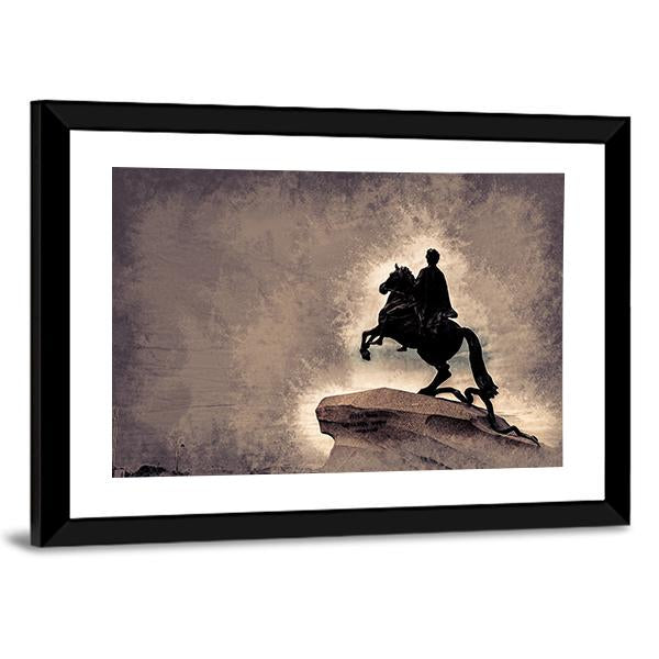 Statue Of Peter The Great Panoramic Canvas Wall Art-1 Piece-36" x 12"-Tiaracle