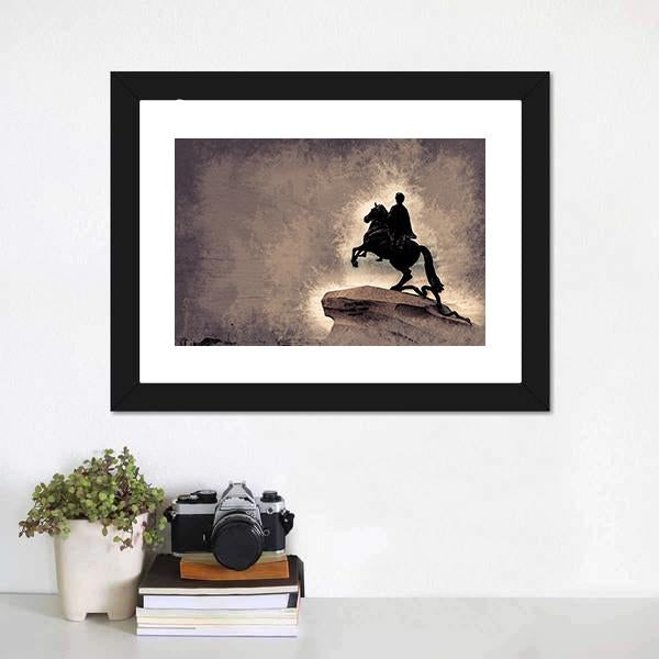 Statue Of Peter The Great Panoramic Canvas Wall Art-1 Piece-36" x 12"-Tiaracle