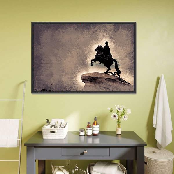Statue Of Peter The Great Panoramic Canvas Wall Art-1 Piece-36" x 12"-Tiaracle