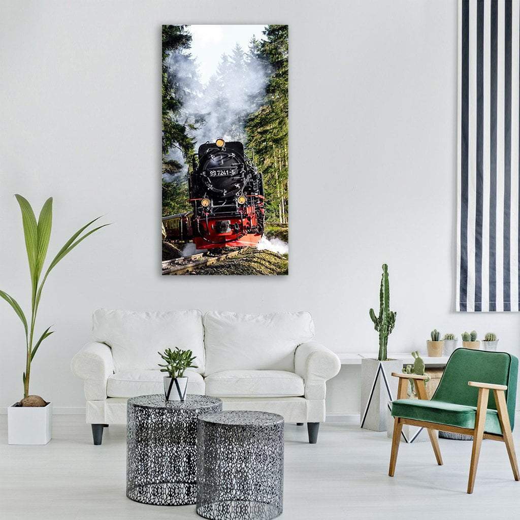 Steam Locomotive In Hungary Vertical Canvas Wall Art-1 Vertical-Gallery Wrap-12" x 24"-Tiaracle