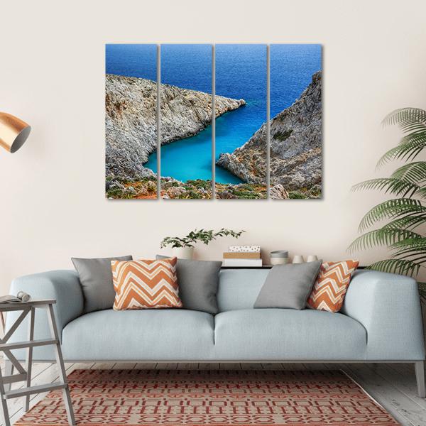 Stefanou Beach In Crete Island Greece Canvas Wall Art-4 Horizontal-Gallery Wrap-34" x 24"-Tiaracle