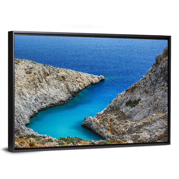 Stefanou Beach In Crete Island Greece Canvas Wall Art-3 Horizontal-Gallery Wrap-25" x 16"-Tiaracle
