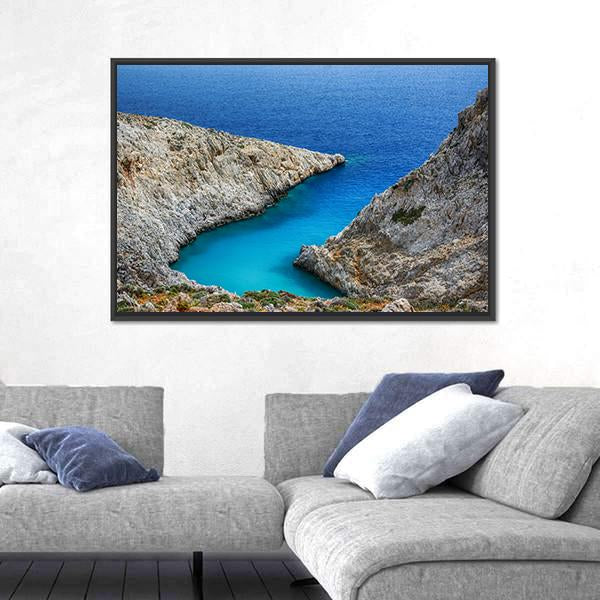 Stefanou Beach In Crete Island Greece Canvas Wall Art-3 Horizontal-Gallery Wrap-25" x 16"-Tiaracle