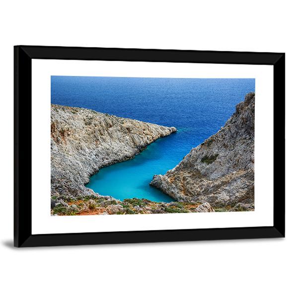 Stefanou Beach In Crete Island Greece Canvas Wall Art-3 Horizontal-Gallery Wrap-25" x 16"-Tiaracle