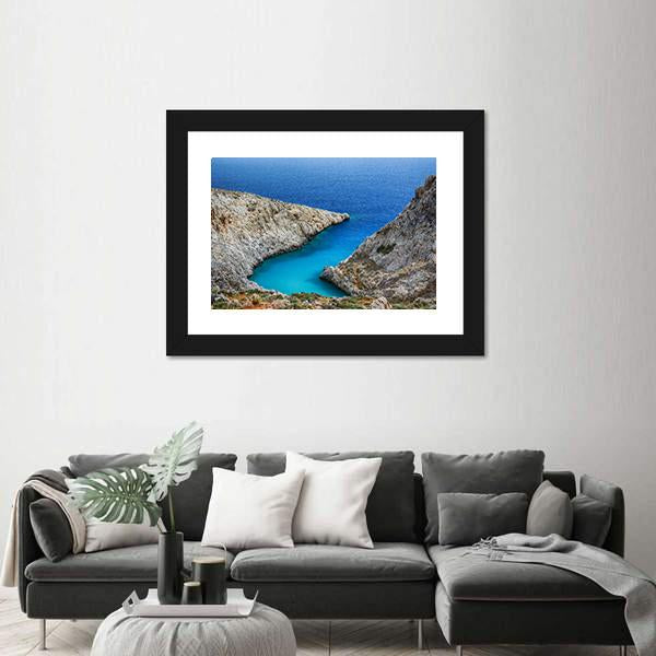 Stefanou Beach In Crete Island Greece Canvas Wall Art-3 Horizontal-Gallery Wrap-25" x 16"-Tiaracle