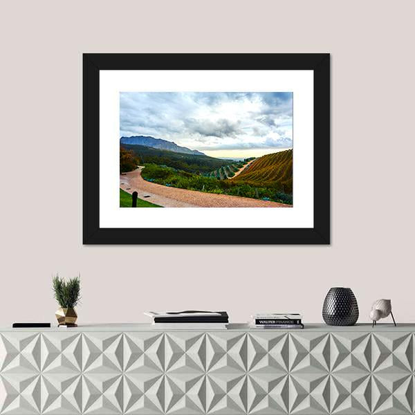 Stellenbosch Town In South Africa Canvas Wall Art-1 Piece-Framed Print-20" x 16"-Tiaracle
