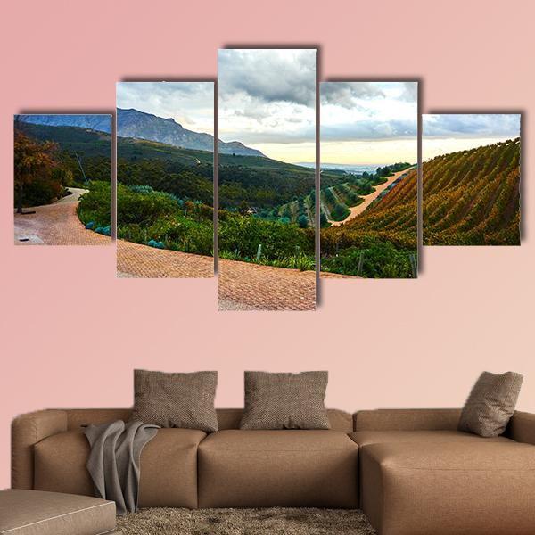 Stellenbosch Town In South Africa Canvas Wall Art-5 Star-Gallery Wrap-62" x 32"-Tiaracle