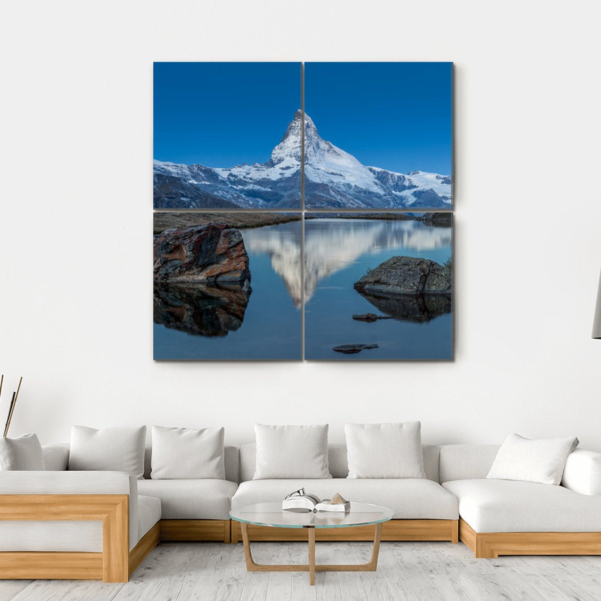 Stellilake In Afternoon Canvas Wall Art-4 Square-Gallery Wrap-17" x 17"-Tiaracle