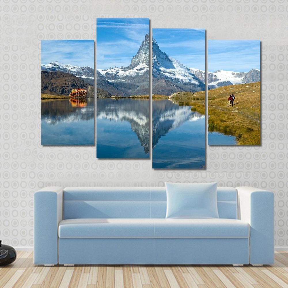Stellisee Lake Canvas Wall Art-4 Pop-Gallery Wrap-50" x 32"-Tiaracle
