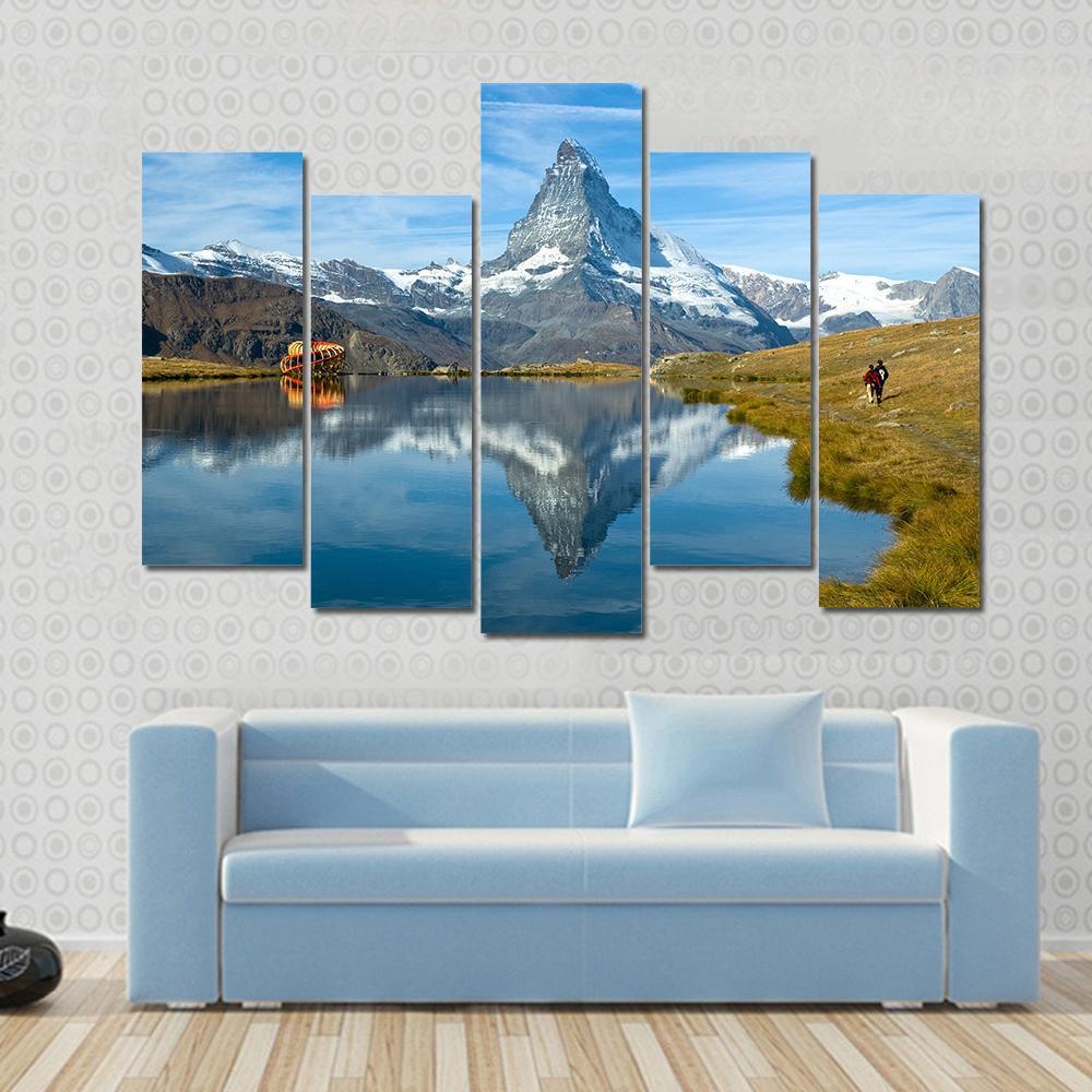 Stellisee Lake Canvas Wall Art-5 Pop-Gallery Wrap-47" x 32"-Tiaracle