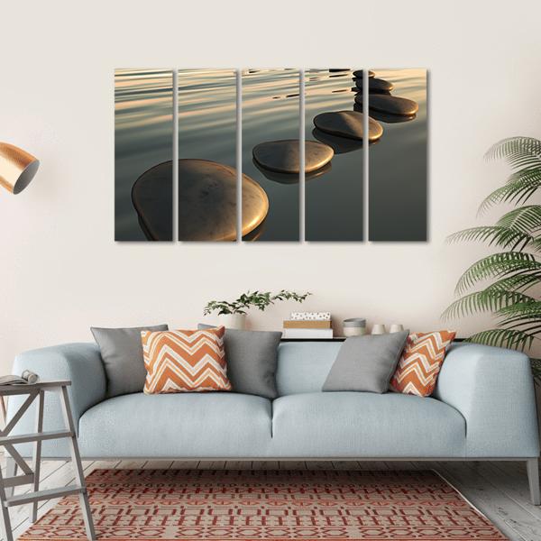 Step Stones To The Sunset Canvas Wall Art-5 Horizontal-Gallery Wrap-22" x 12"-Tiaracle