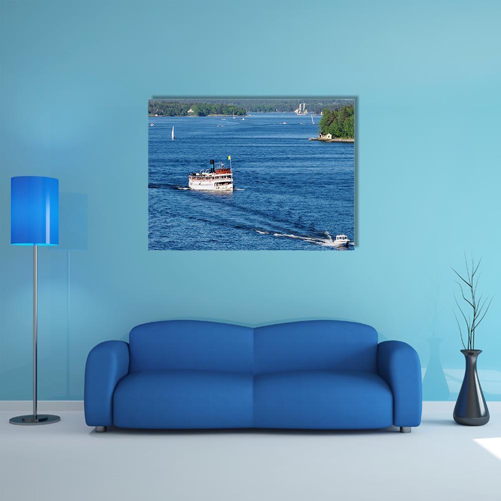 Stockholm Archipelago Canvas Wall Art-4 Horizontal-Gallery Wrap-34" x 24"-Tiaracle