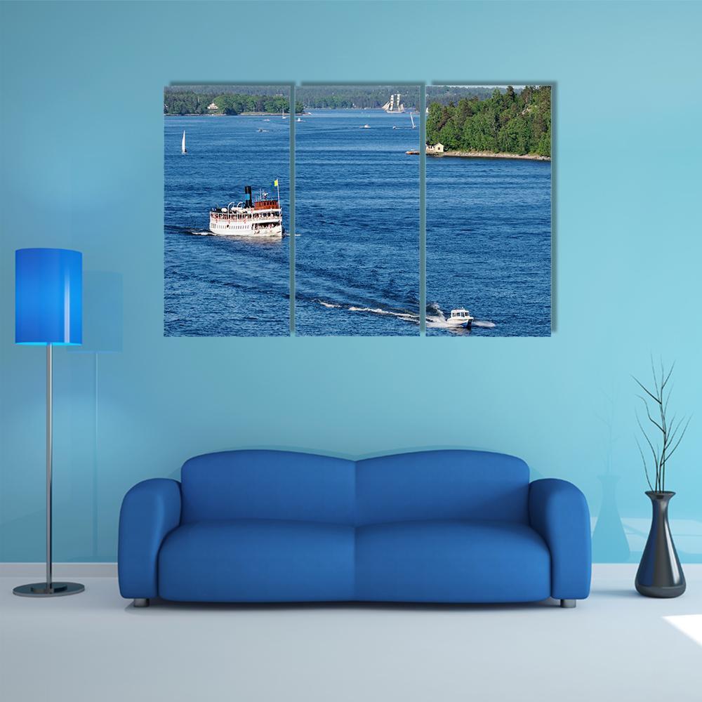 Stockholm Archipelago Canvas Wall Art-3 Horizontal-Gallery Wrap-37" x 24"-Tiaracle