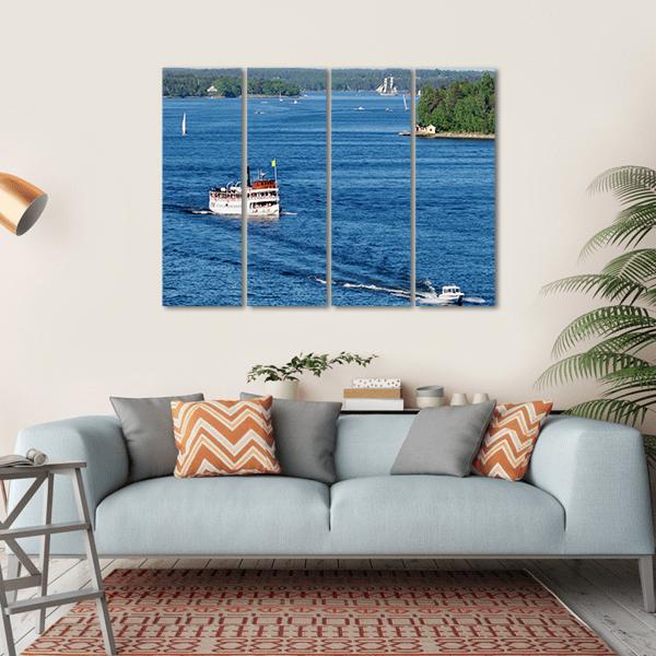 Stockholm Archipelago Canvas Wall Art-4 Horizontal-Gallery Wrap-34" x 24"-Tiaracle