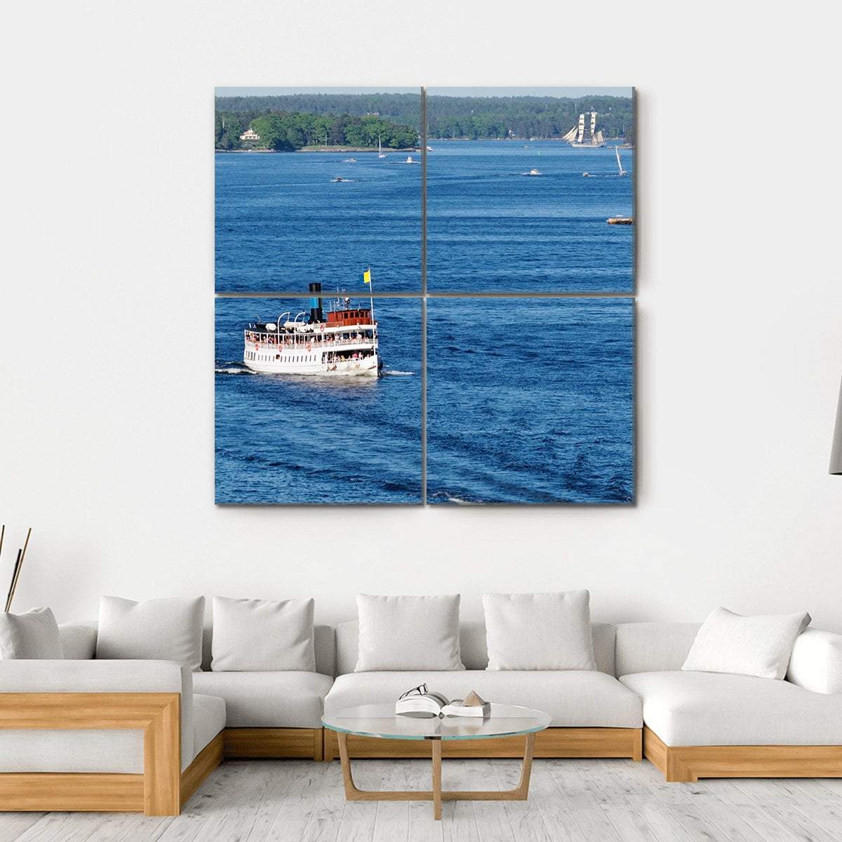 Stockholm Archipelago Canvas Wall Art-4 Square-Gallery Wrap-17" x 17"-Tiaracle