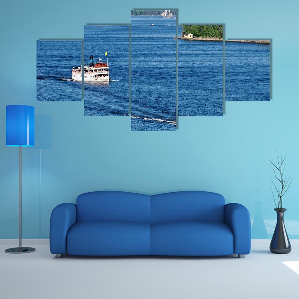 Stockholm Archipelago Canvas Wall Art-5 Star-Gallery Wrap-62" x 32"-Tiaracle