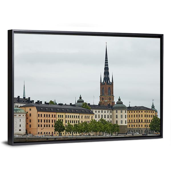 Stockholm City And Evert Taubes Terrass Canvas Wall Art-3 Horizontal-Gallery Wrap-25" x 16"-Tiaracle