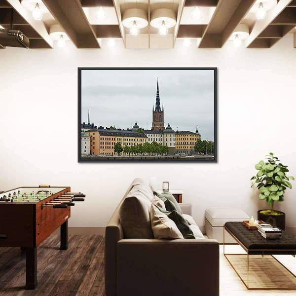 Stockholm City And Evert Taubes Terrass Canvas Wall Art-3 Horizontal-Gallery Wrap-25" x 16"-Tiaracle