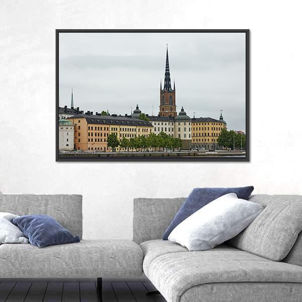 Stockholm City And Evert Taubes Terrass Canvas Wall Art-3 Horizontal-Gallery Wrap-25" x 16"-Tiaracle