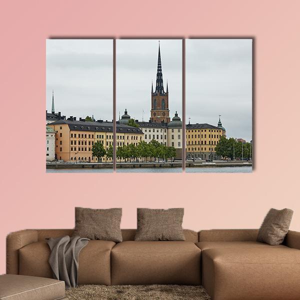 Stockholm City And Evert Taubes Terrass Canvas Wall Art-3 Horizontal-Gallery Wrap-25" x 16"-Tiaracle