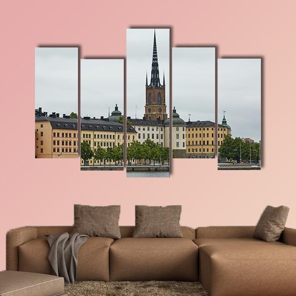 Stockholm City And Evert Taubes Terrass Canvas Wall Art-5 Pop-Gallery Wrap-47" x 32"-Tiaracle