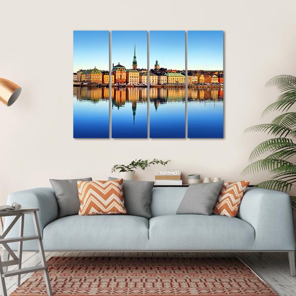 Stockholm City Canvas Wall Art-4 Horizontal-Gallery Wrap-34" x 24"-Tiaracle