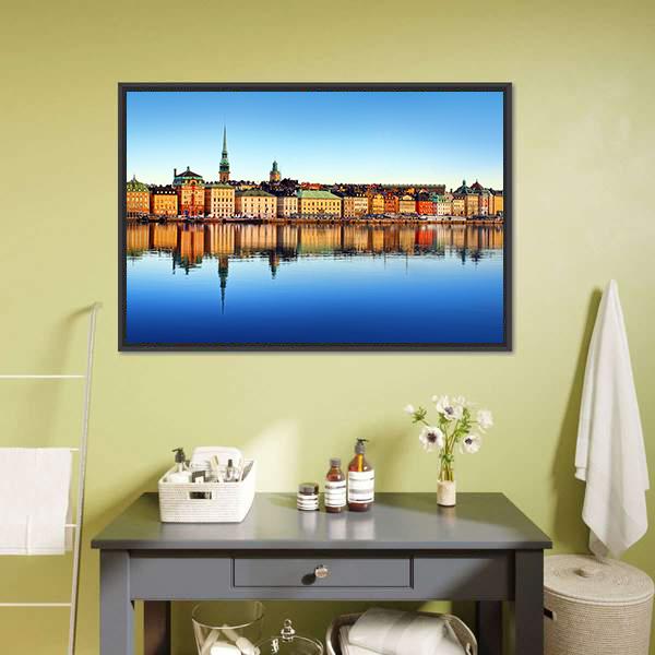 Stockholm City Canvas Wall Art-5 Horizontal-Gallery Wrap-22" x 12"-Tiaracle