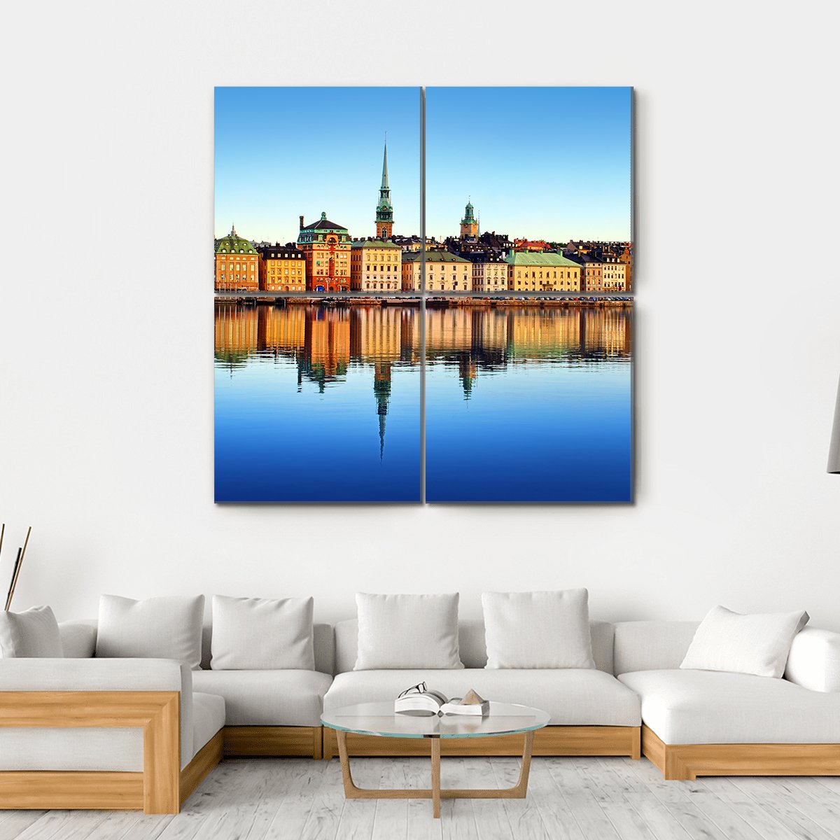 Stockholm City Canvas Wall Art-5 Horizontal-Gallery Wrap-22" x 12"-Tiaracle