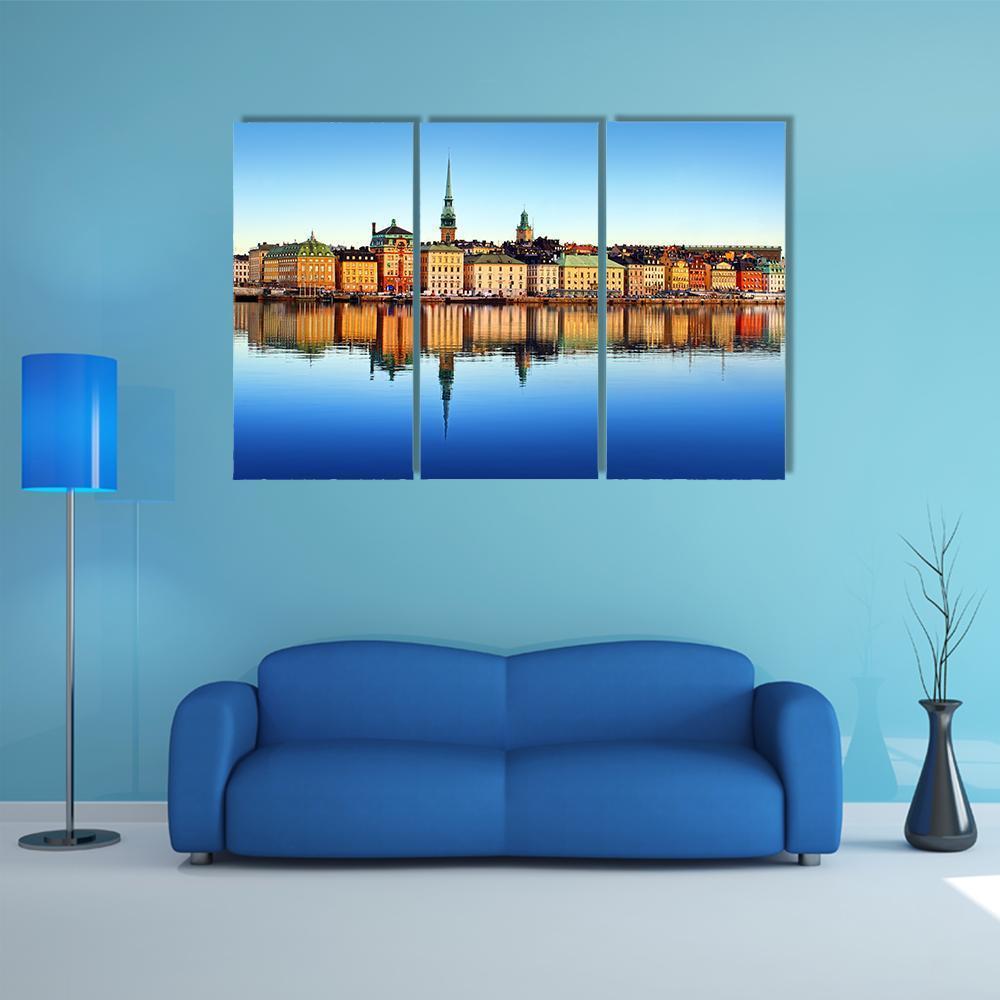 Stockholm City Canvas Wall Art-3 Horizontal-Gallery Wrap-37" x 24"-Tiaracle